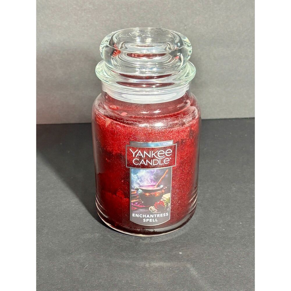 Yankee Candle Enchantress Spell Large Jar Candle Red Glitter Halloween Decor